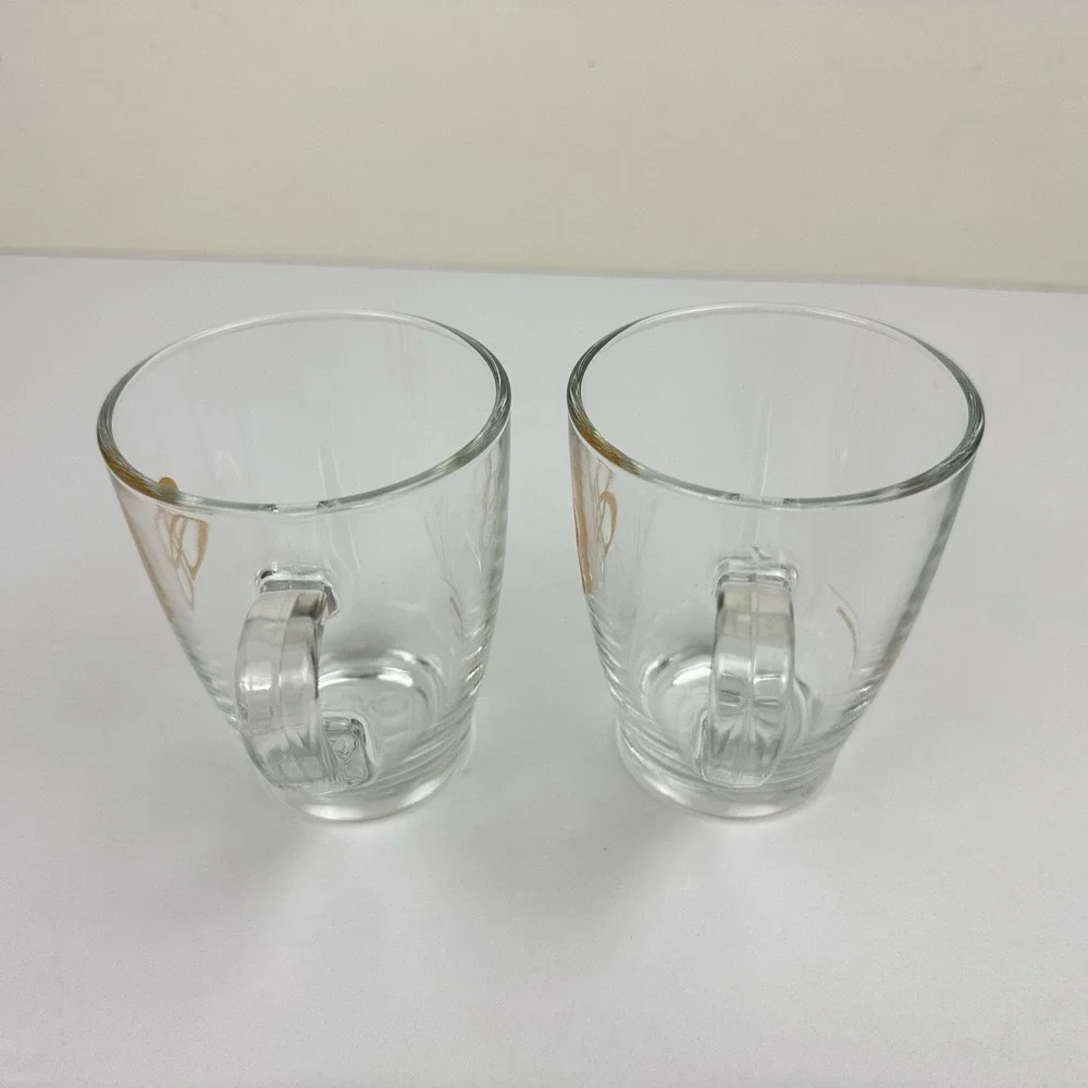 Baileys Glass Mugs Set of 2‎ Irish Cream Handled 8 oz w/ Fill Line Clear Barware